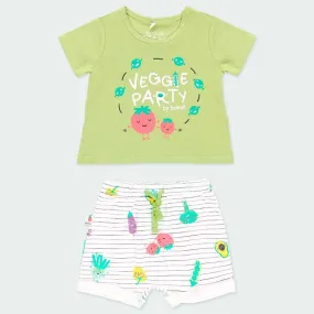 Conjunto bebé rayas estampado frutas de Bóboli