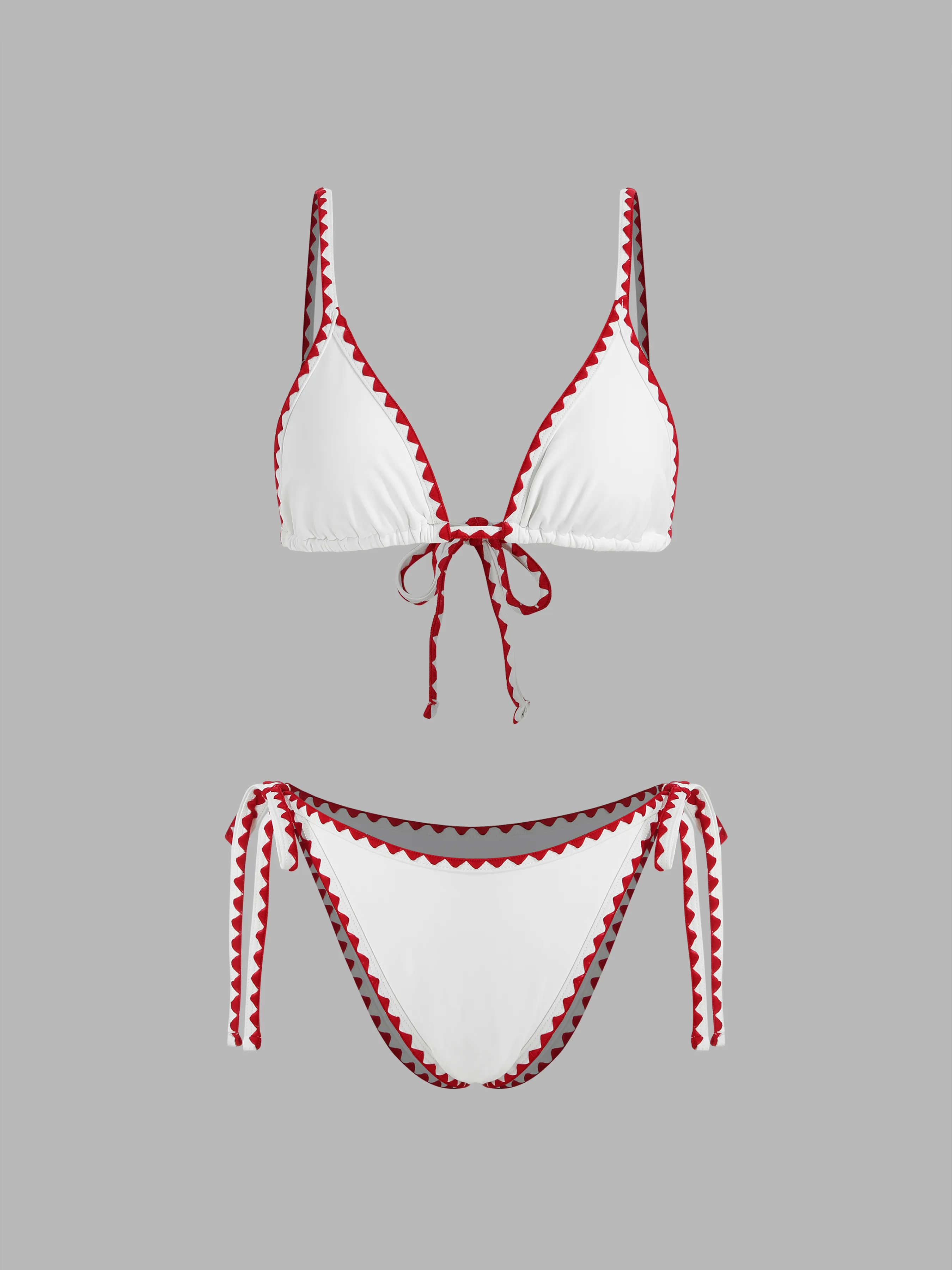 Conjunto de Bikini con Lazo Lateral y Ribete en Contraste