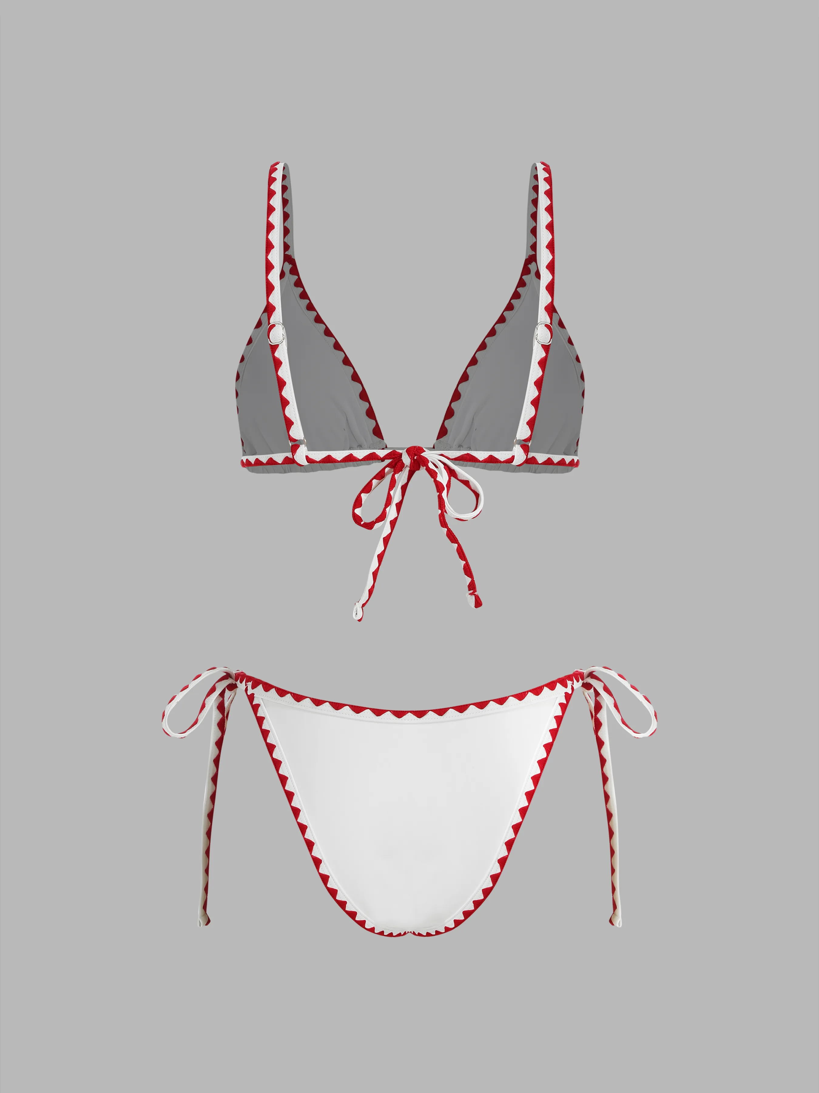 Conjunto de Bikini con Lazo Lateral y Ribete en Contraste