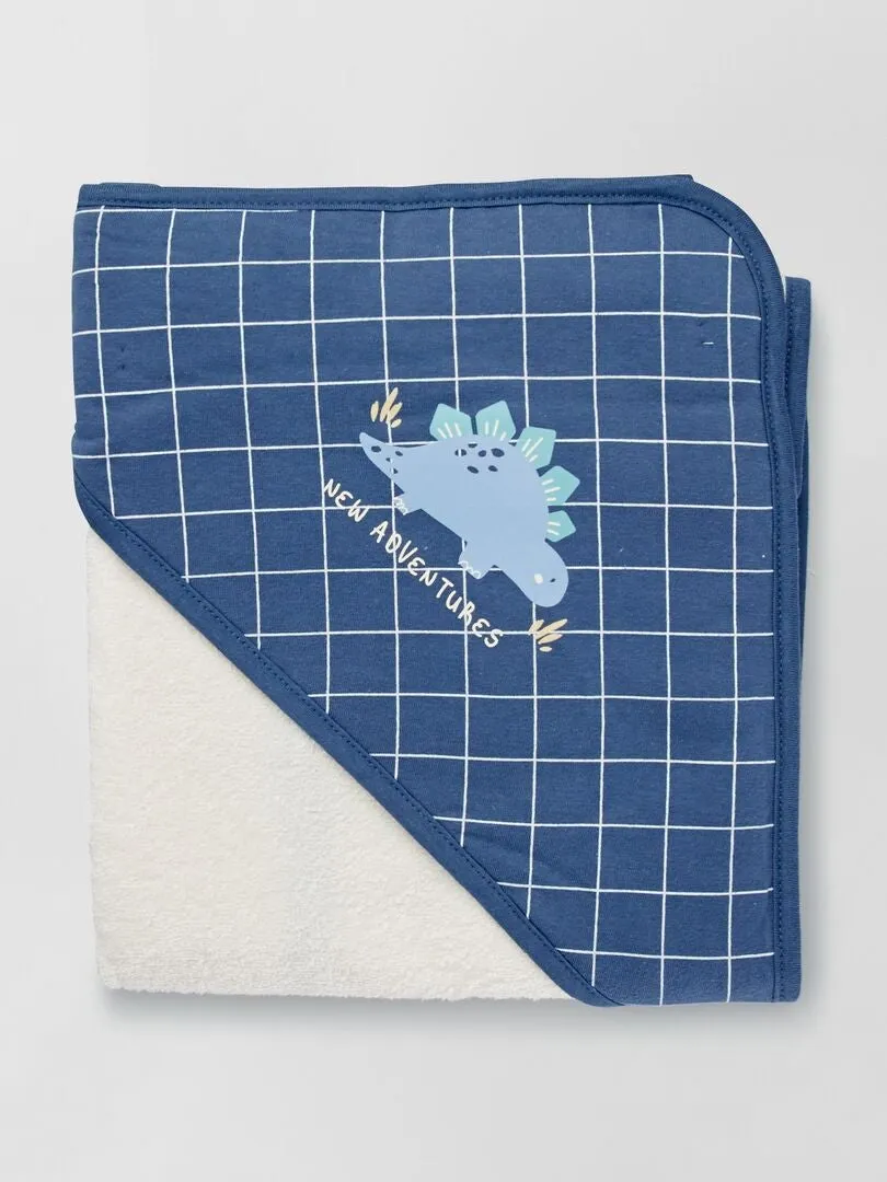 Conjunto de capa de baño + manopla - AZUL