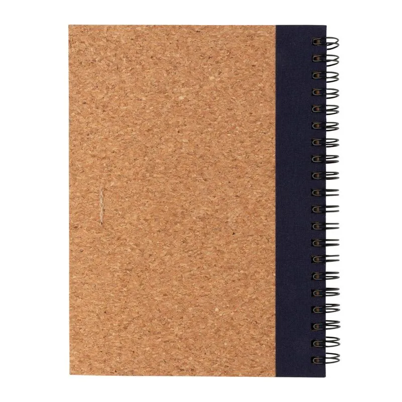 Cuaderno espiral de corcho con bolígrafo