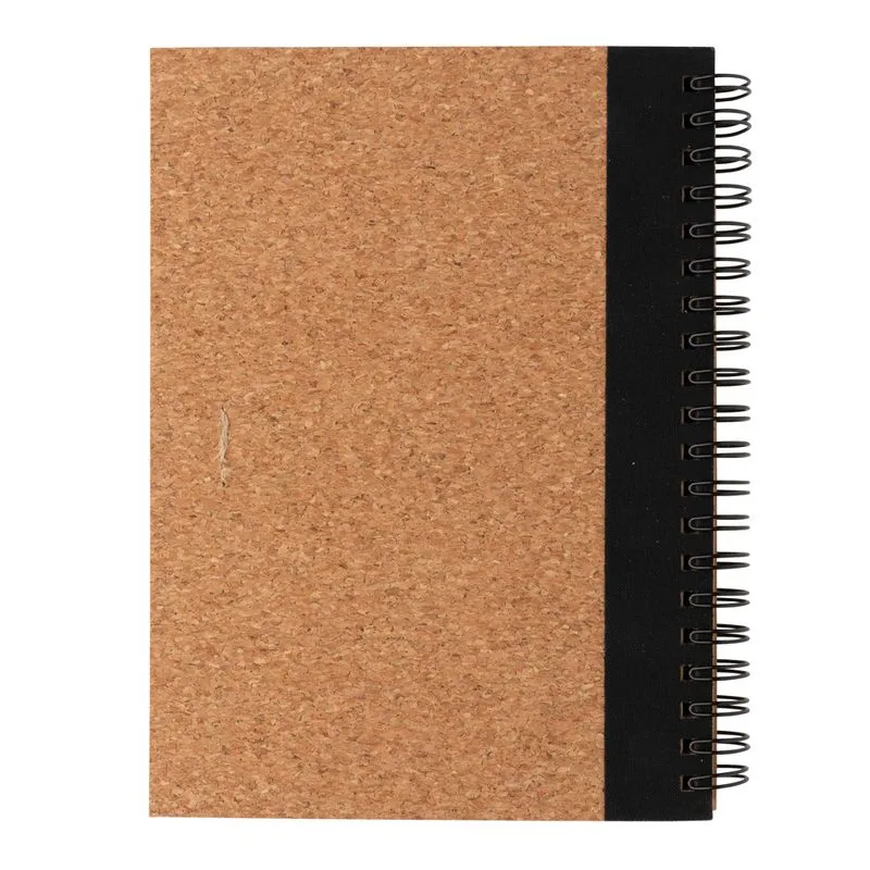 Cuaderno espiral de corcho con bolígrafo