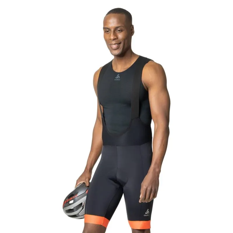 Culotte con tirantes para hombre Odlo Zeroweight (negro - firelight)