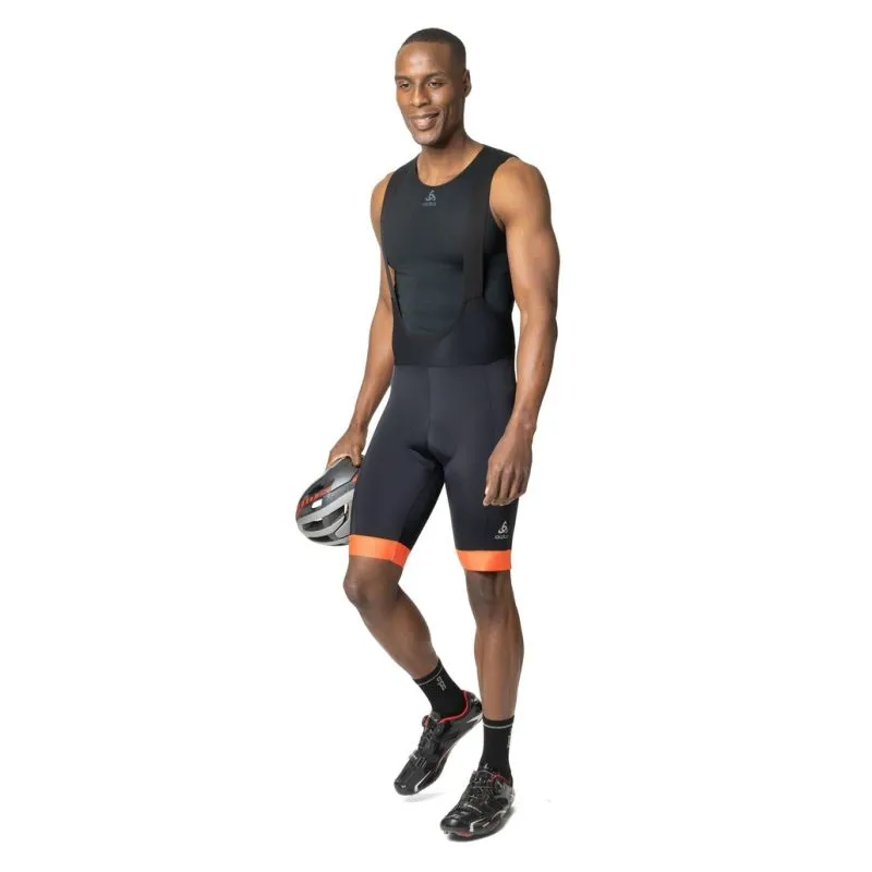 Culotte con tirantes para hombre Odlo Zeroweight (negro - firelight)