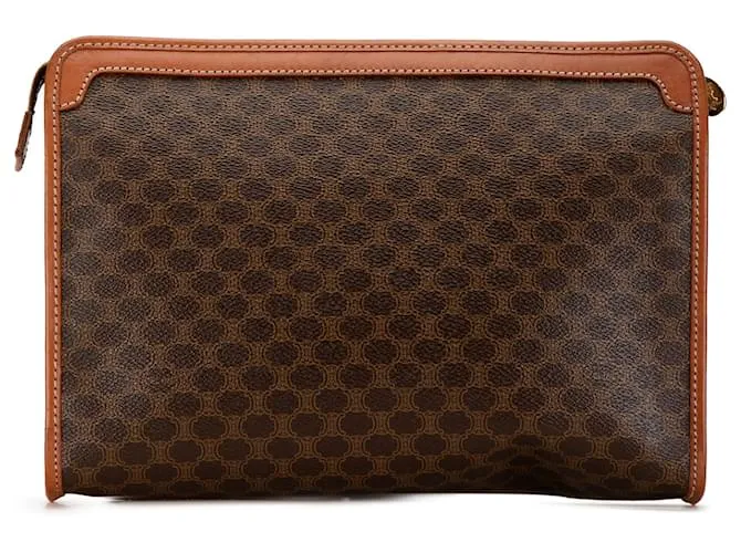 Céline Celine Brown Macadam Clutch Castaño 