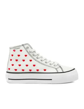 D. FRANKLIN Zapatillas Altas Corazones Blancas