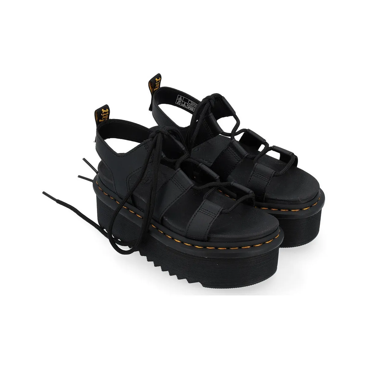 Dr Martens Nartilla sandalias de plataforma en cuero negro