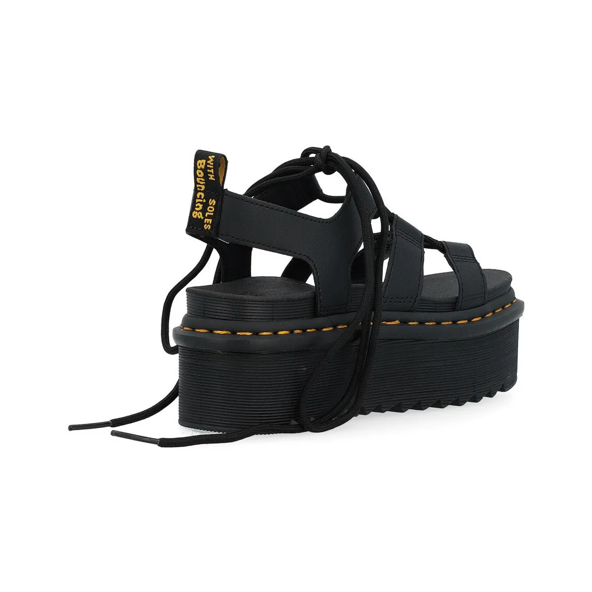 Dr Martens Nartilla sandalias de plataforma en cuero negro