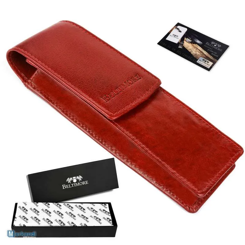 Estuche de cuero para bolígrafos Beltimore rojo G91