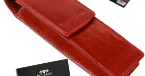 Estuche de cuero para bolígrafos Beltimore rojo G91