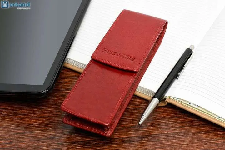 Estuche de cuero para bolígrafos Beltimore rojo G91