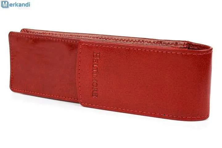 Estuche de cuero para bolígrafos Beltimore rojo G91