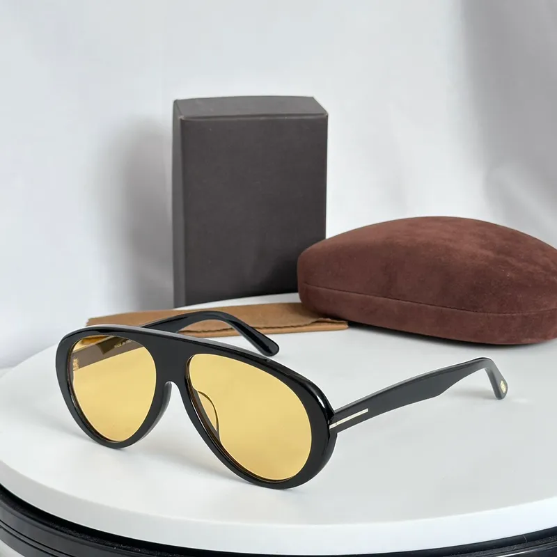 Gafas de sol piloto para hombres lentes amarillas negras Camillo Shades Sonnenbrille Sunnies Gafas de Sol Uv400 Eyewear con caja