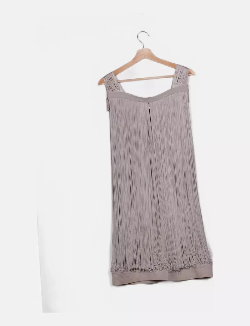 Hoss Intropia Vestido gris flecos