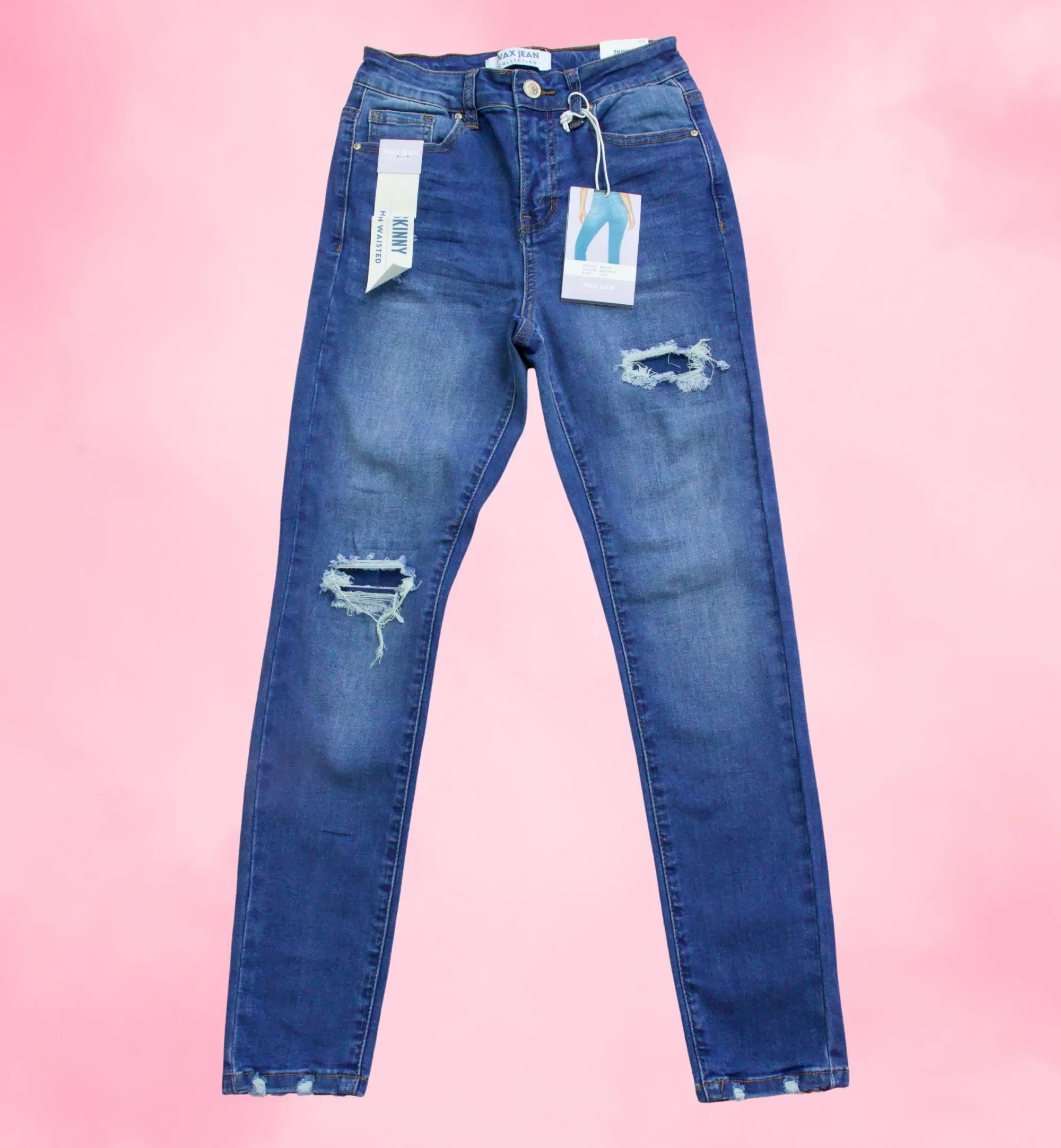 JEANS ESTILO SKINNY RASGADO TIRO ALTO 90303