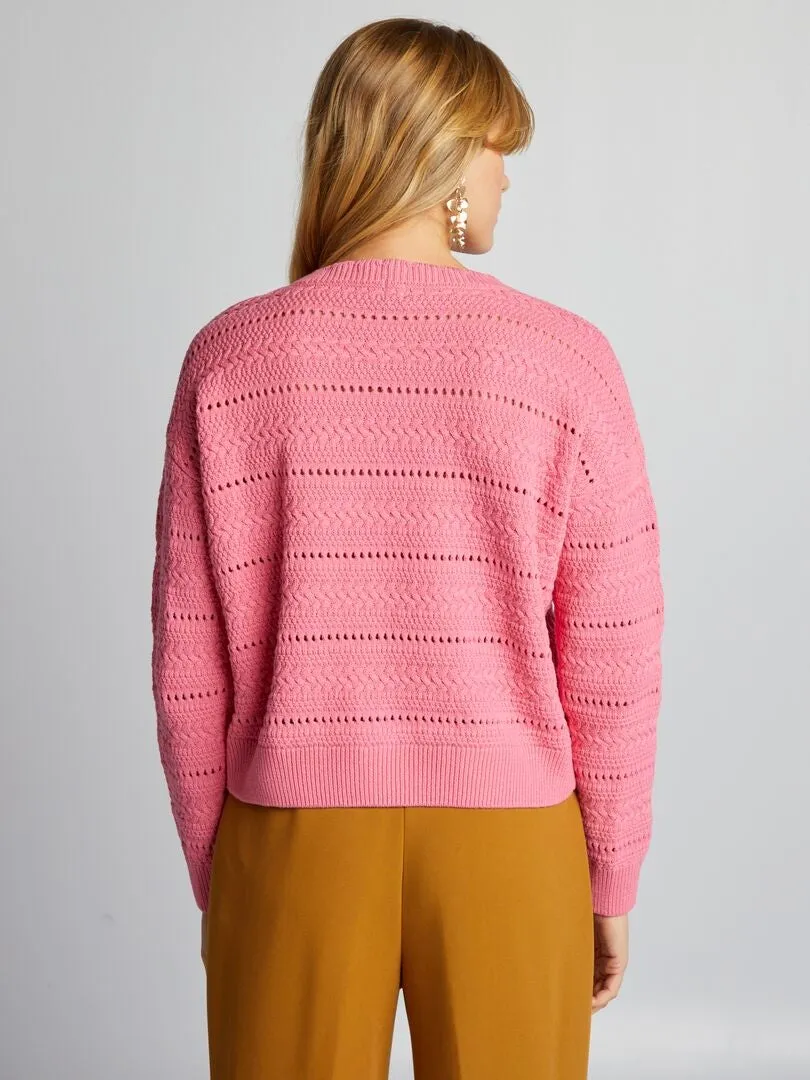 Jersey de punto calado - ROSA