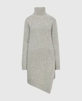 Jil Sander Light gray asymmetric wool sweater