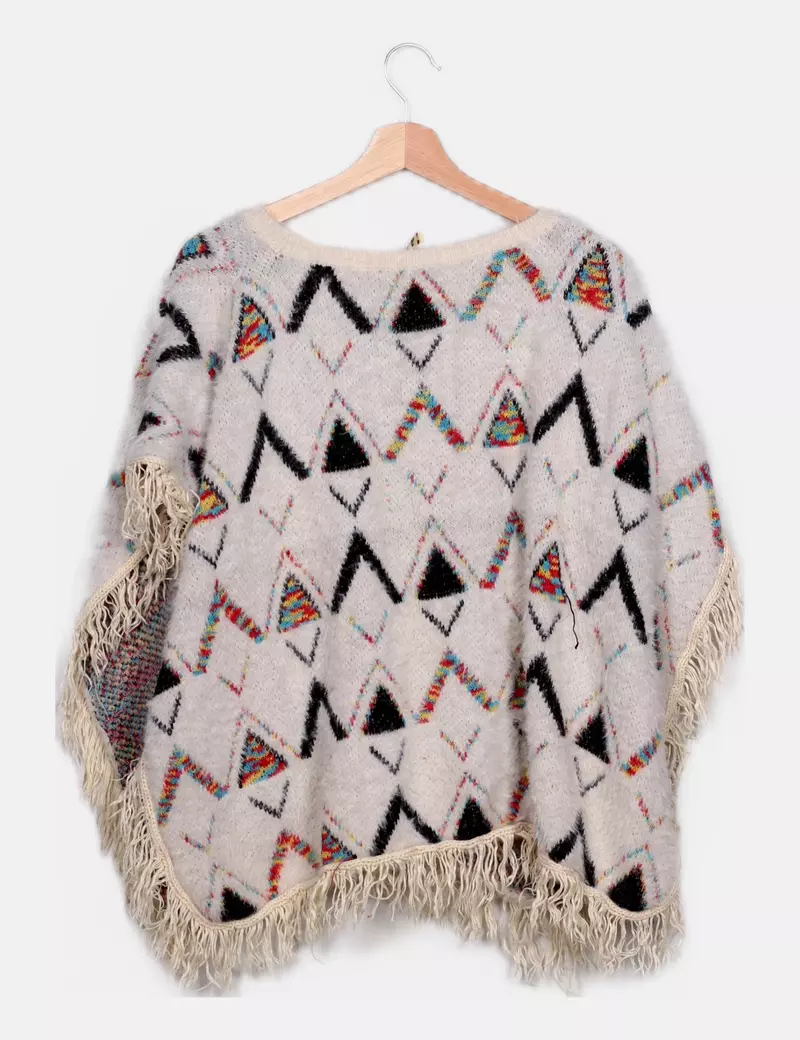 Lamer & co Poncho multicolor flecos