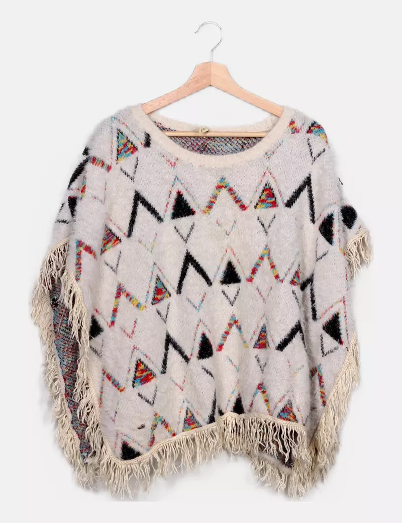 Lamer & co Poncho multicolor flecos