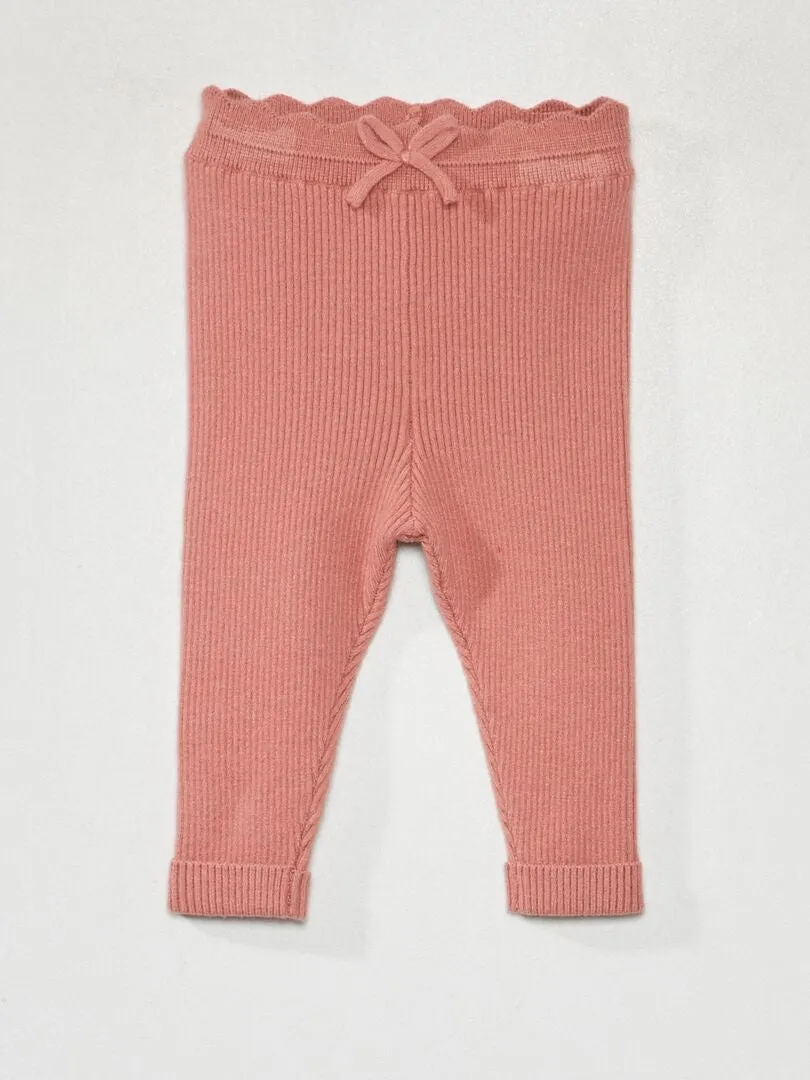 LEGGING DE PUNTO DE CANALé  ROSA