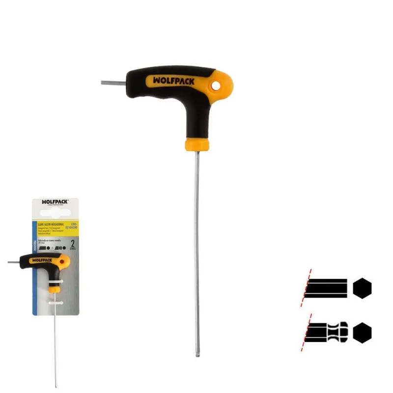 Llave Allen Con Bola Mango Bimaterial "Soft Touch" Forma T 2,0 mm. Acero Cromo Vanadio, Destornillador allen, llave he