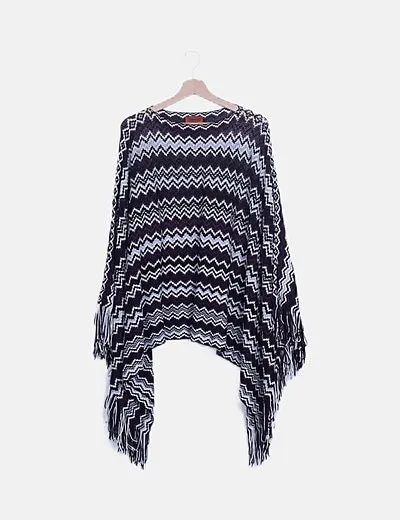 Missoni Poncho estampado flecos