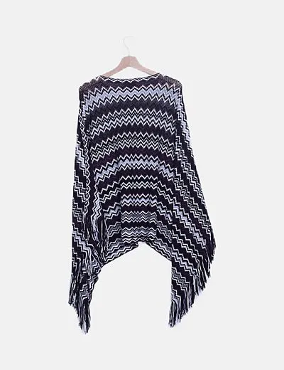 Missoni Poncho estampado flecos