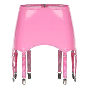 Mujer Damas Ligas de charol con clips de metal Cinturón de tirantes Clubwear Stage Performance Rave Costume Underwear Lencerías