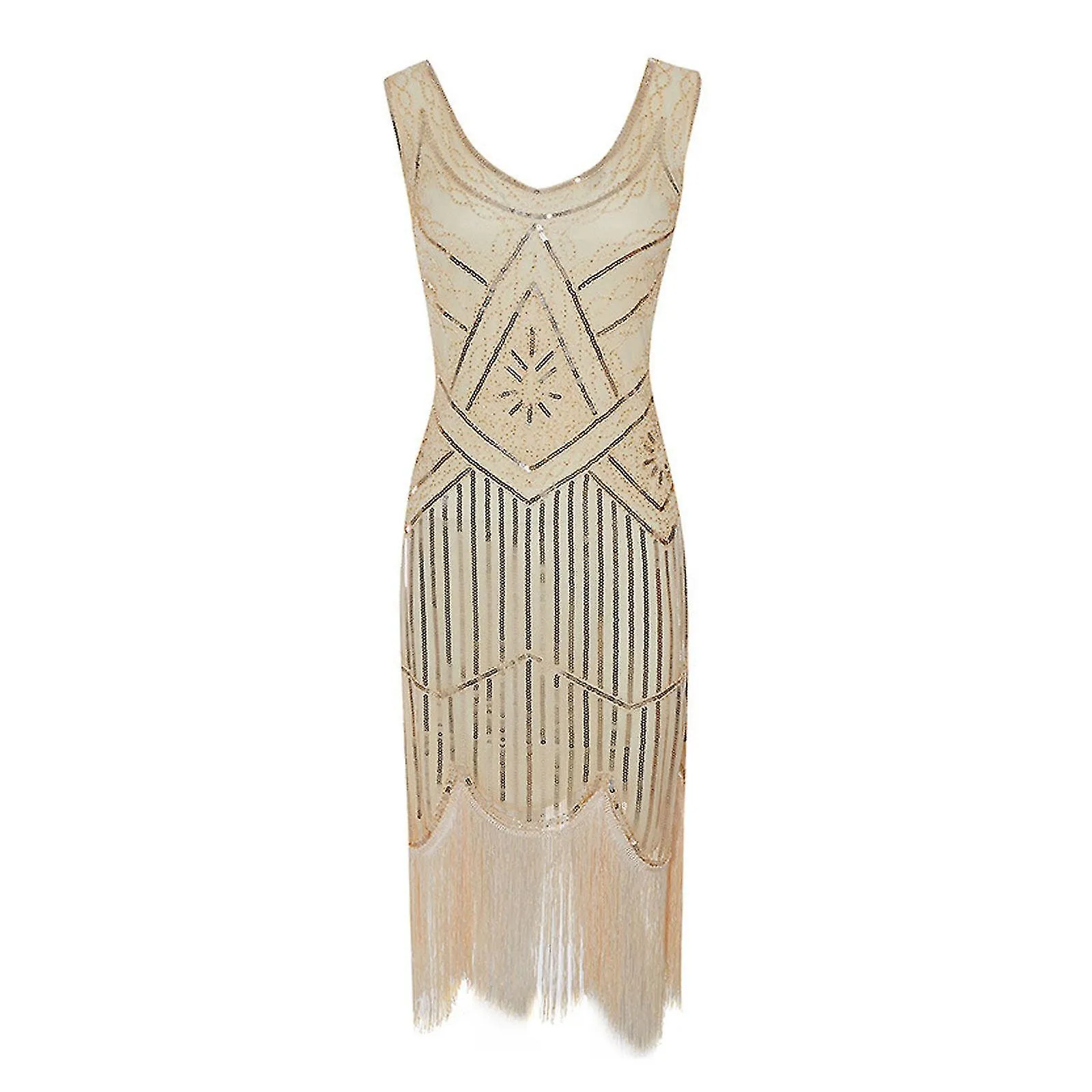 Mujer Retro 1920s Estilo Vestido Lentejuela Cuello Redondo Tema Vestidos de fiesta Vestido de fantasía para mujeres