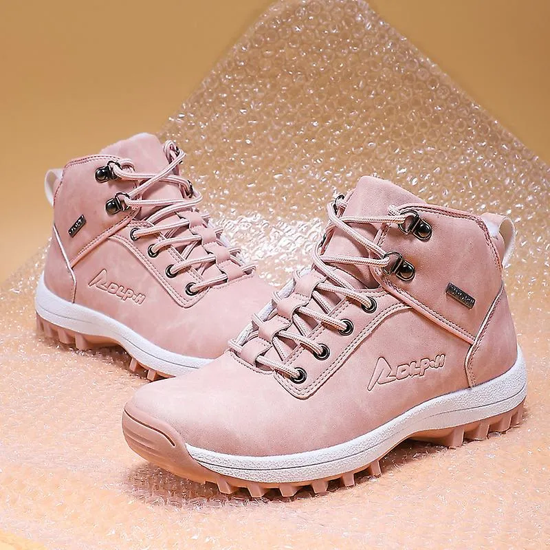 Mujer Tobillo Bota de nieve Invierno Cálido Peluche Nuevas cuñas Plataforma de goma Gamuza Faux Corde Up Sexy Rosa Zapato de Dam