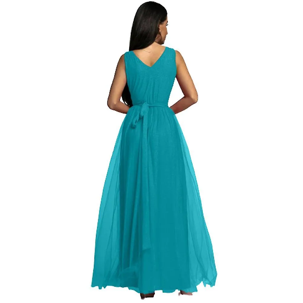 Mujer V cuello dama de honor boda maxi vestido damas baile baile vestido noche cóctel split vestidos largos de alta calidad