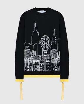 Off-White Black Skyline sweater with a pattern