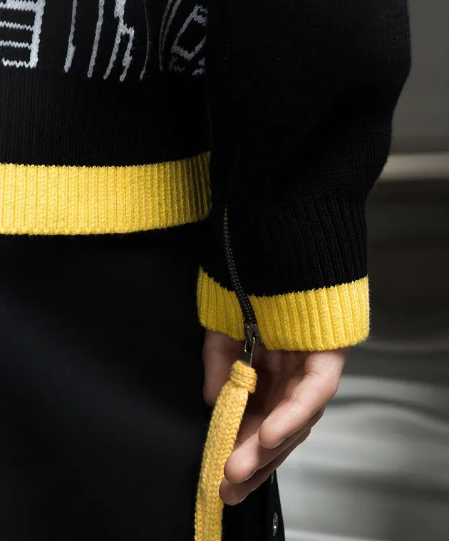 Off-White Black Skyline sweater with a pattern