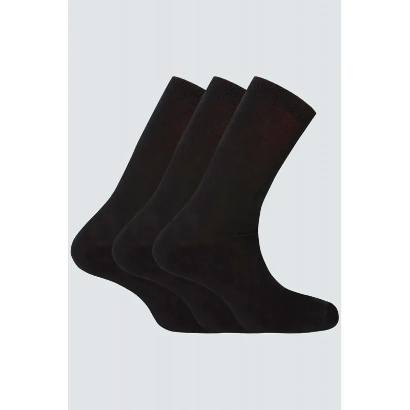 PACK 3 PARES CALCETINES NEGROS BASIX PUNTO BLANCO