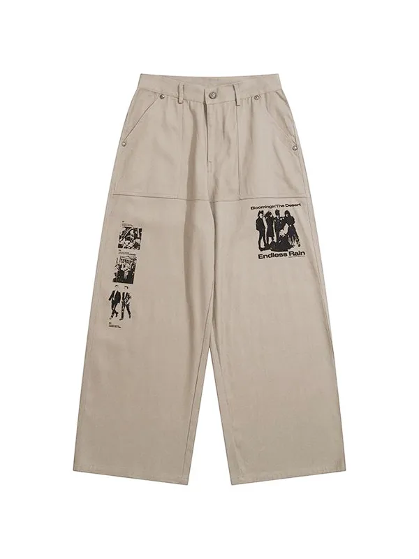 Pantalones cargo con estampado urbano