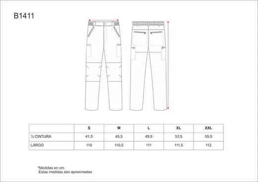 Pantalón combinado rodilleras y culera Marino / Gris