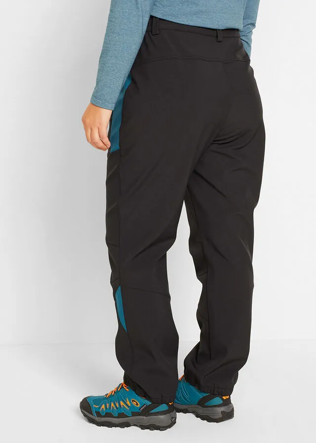 Pantalón de softshell repelente al agua con corte recto Negro