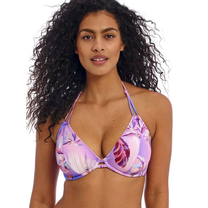 Parte de arriba Bikini Freya Swim Miami sunset Halter con aros AS204904 Cassis