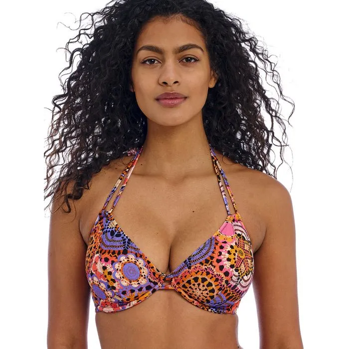 Parte de arriba Bikini Freya Swim Santiago Nights Halter con aros AS205604 Multi