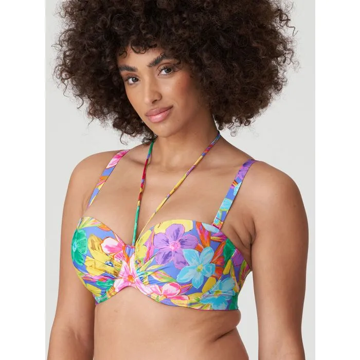 Parte de arriba bikini PrimaDonna Swim Sazan Bandeau con foam 4010717 Blue Bloom