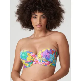 Parte de arriba bikini PrimaDonna Swim Sazan Bandeau con foam 4010717 Blue Bloom