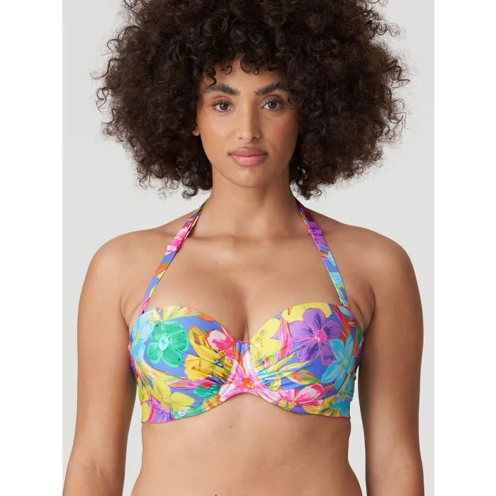 Parte de arriba bikini PrimaDonna Swim Sazan Bandeau con foam 4010717 Blue Bloom