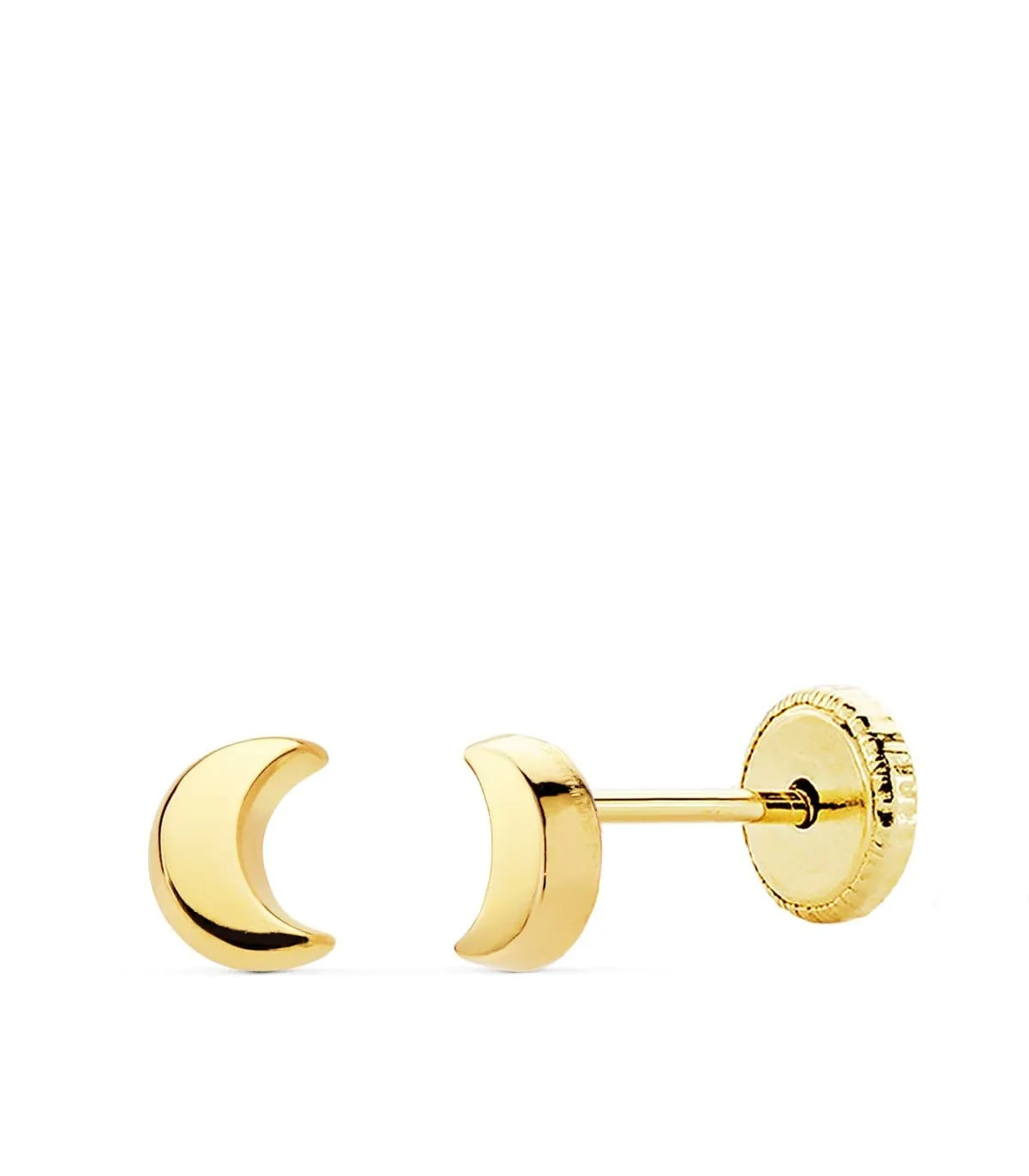 Pendientes Bebé Milla Oro Amarillo 18K luna 4,5mm