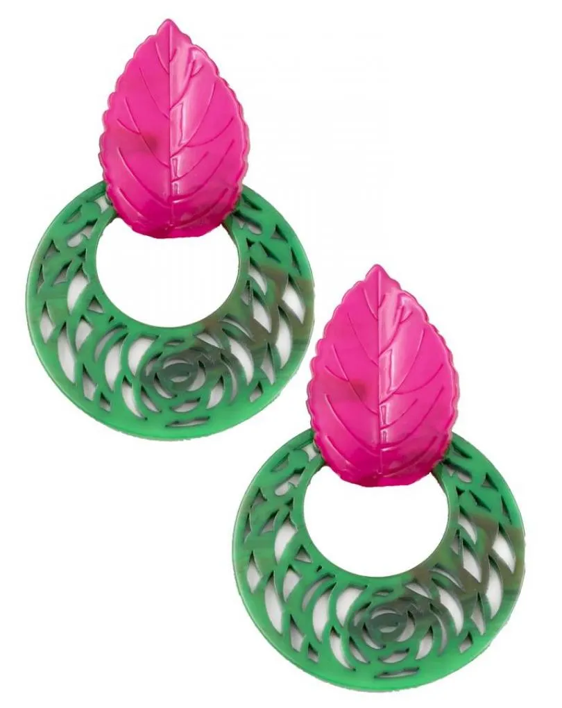 PENDIENTES DE AROS GRANDES VERDES PARA EVENTOS Y PARA TRAJES DE FLAMENCA