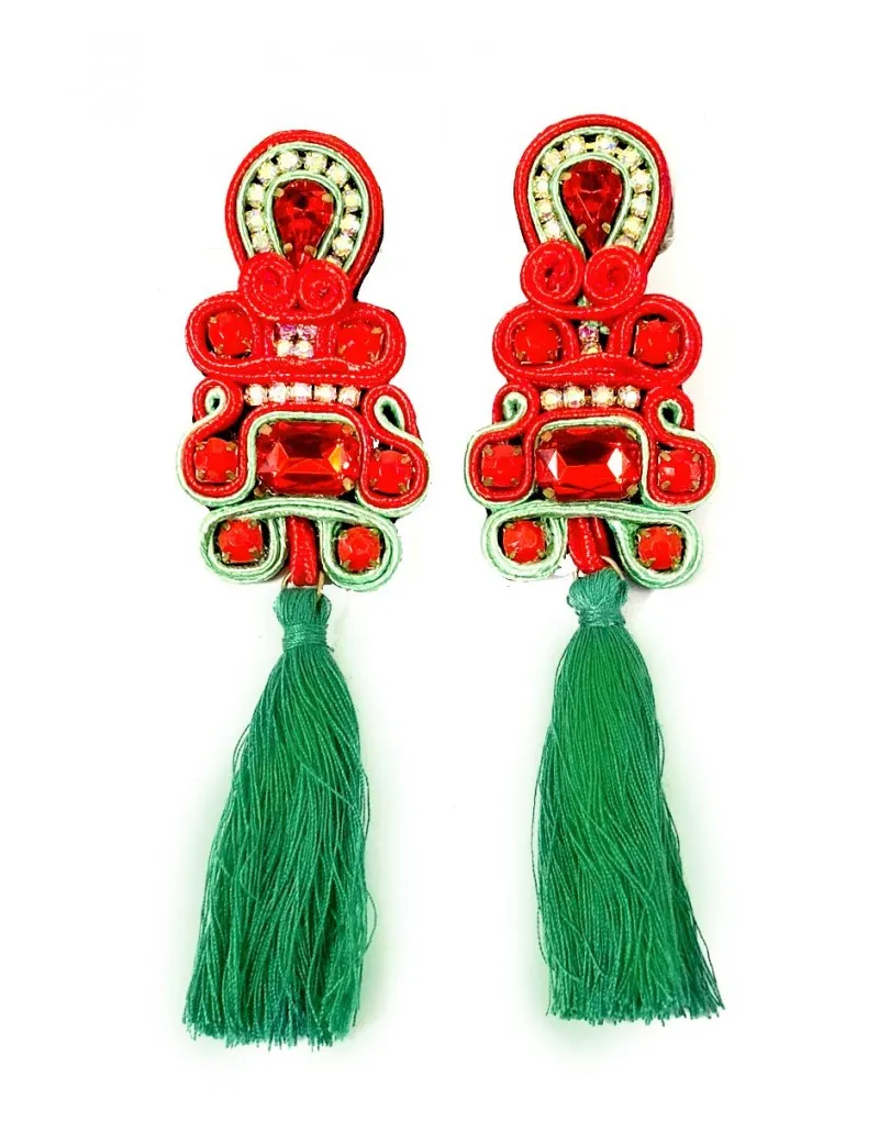 PENDIENTES DE FLAMENCA ROJOS CON FLECOS ESTARAS GUAPISIMA