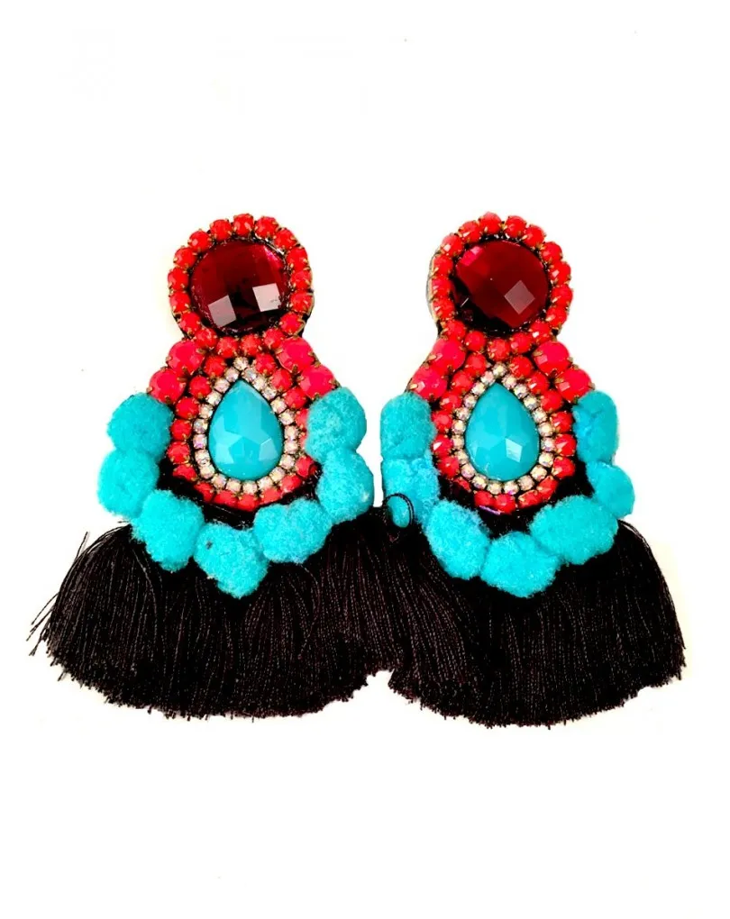 PENDIENTES DE MODA CON FLECOS Y COLORES TENDENCIA