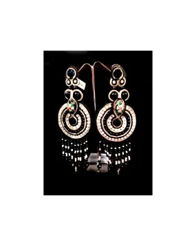 PENDIENTES FLAMENCA BEIGE Y NEGRO CON FLECOS, MARCARAS LA DIFERENCIA