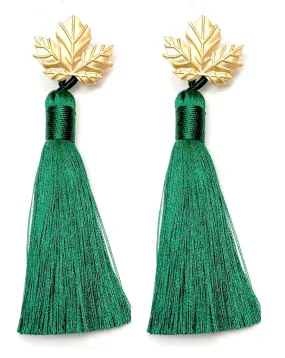 PENDIENTES LAROS DE FLECOS VERDE BOTELLA, CREA TU OUTFIT CON ESTE PRECIOSO COMPLEMENTO TAN FAVORECEDOR