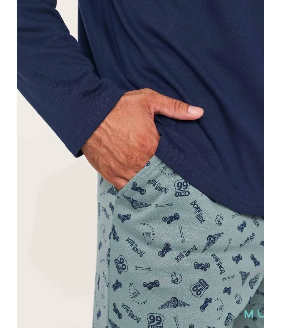 Pijama invierno hombre Muidemi Ruta 66 bolsillos