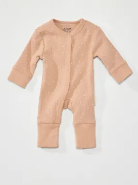 Pijama tipo pelele de canalé - Unisex - MARRON